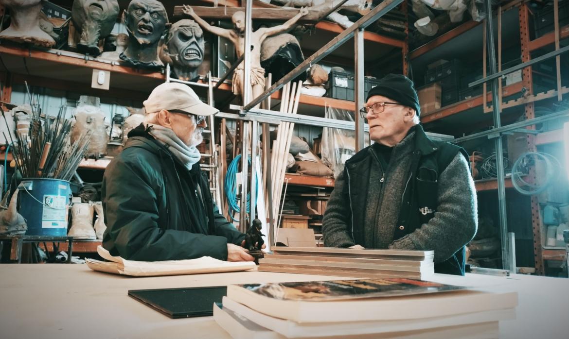José Luis Sanz y Colin Arthur en el coloquio Concavenator, criaturas de cine