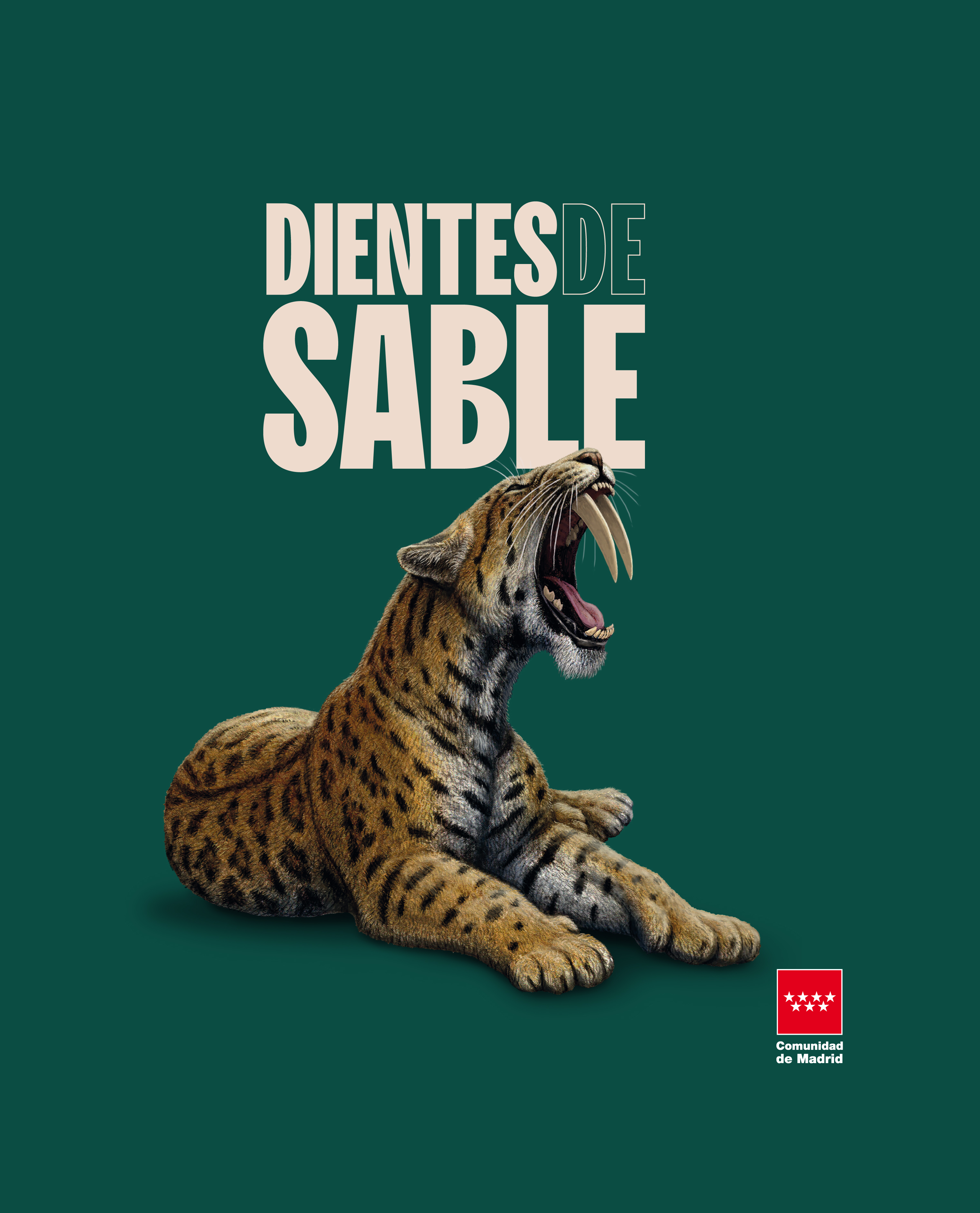 Portada Libro de estudios Dientes de sable con ilustración del félido extinto