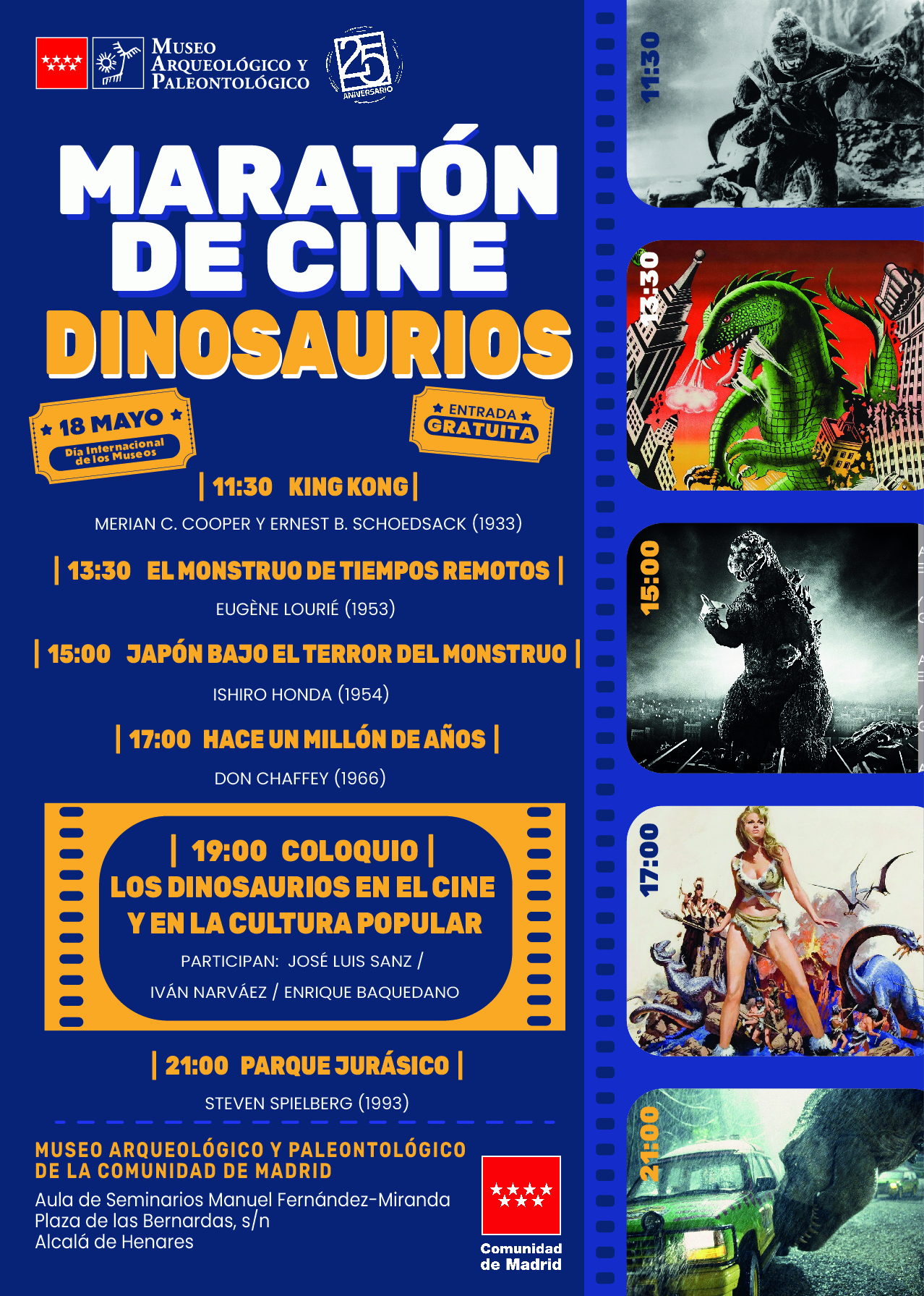 Cartel Maratón de cine de dinosaurios